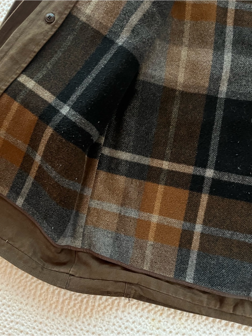J. Crew Vintage Oarsman Brown Men's Field Barn Jacket with Leather Collar - Picture 5 of 6